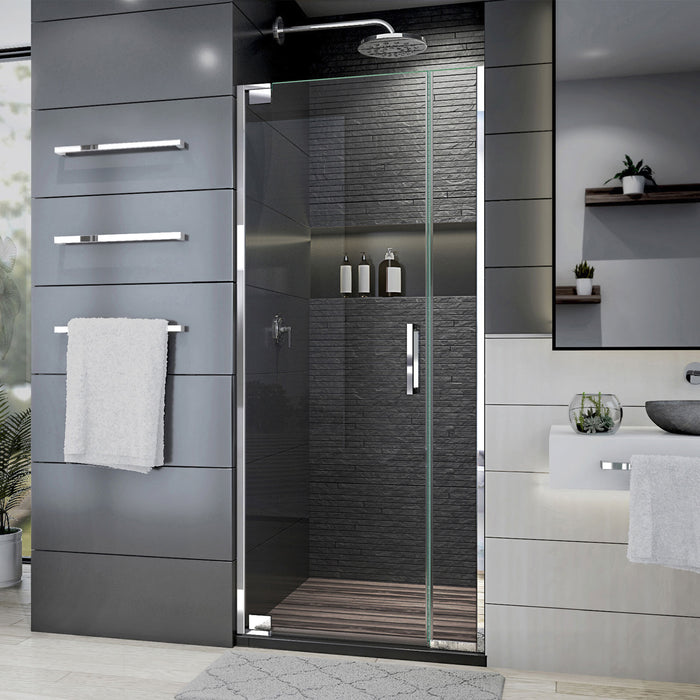 DreamLine SHDR-443060-01 Elegance Plus 30-30 3/4"W x 72"H Frameless Pivot Shower Door in Chrome