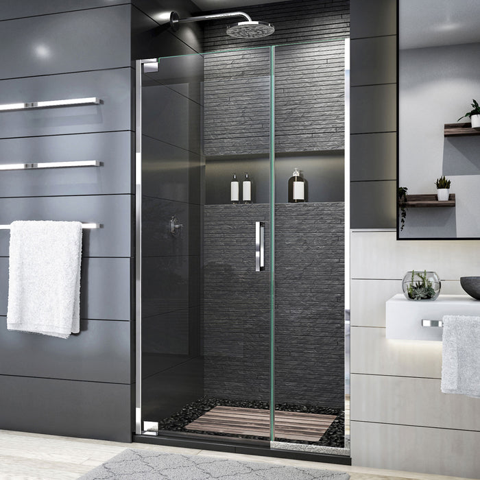 DreamLine SHDR-444014-01 Elegance Plus 39 3/4 - 40 1/2"W x 72"H Frameless Pivot Shower Door in Chrome