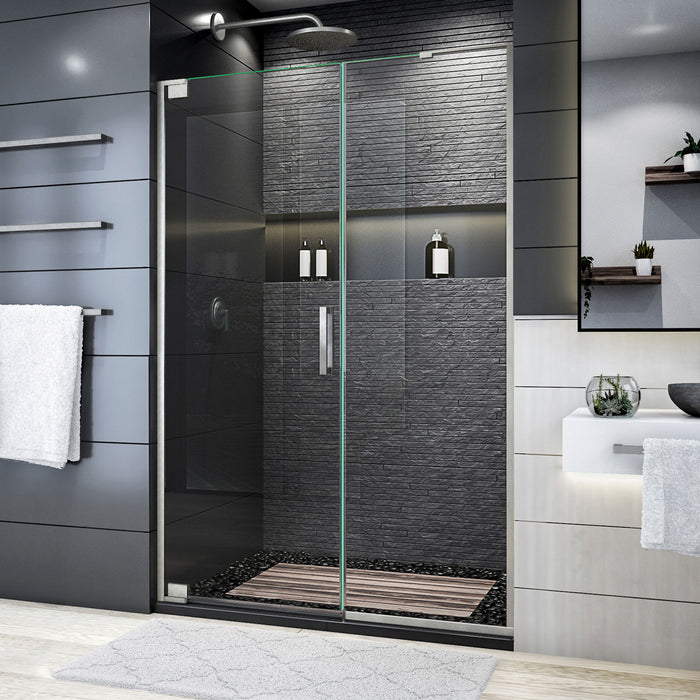 DreamLine SHDR-4452225-04 Elegance Plus 51 3/4 -52 1/2"W x 72"H Frameless Pivot Shower Door in Brushed Nickel