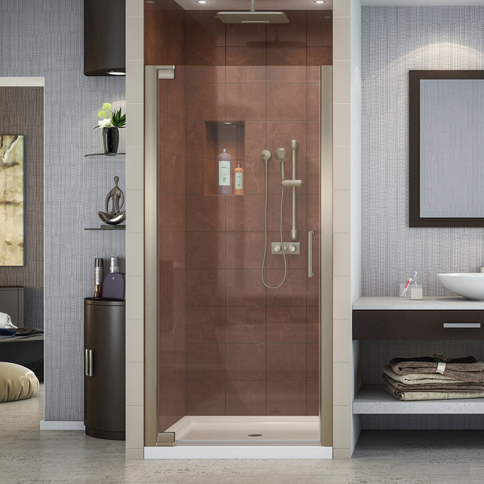 DreamLine SHDR-4134720-04 Elegance 34-36"W x 72"H Frameless Pivot Shower Door in Brushed Nickel