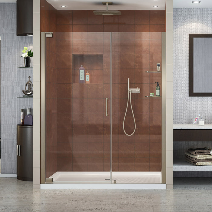 DreamLine SHDR-4158720-04 Elegance 58-60"W x 72"H Frameless Pivot Shower Door in Brushed Nickel