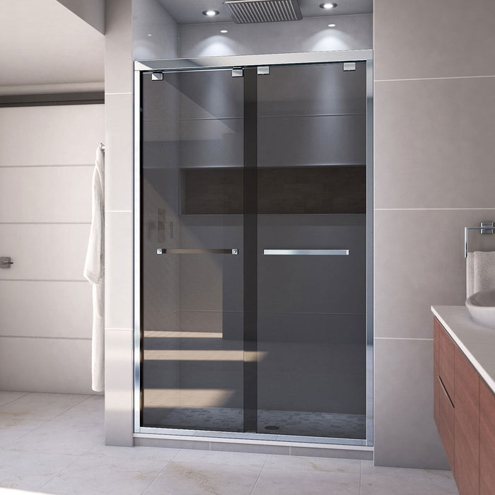 DreamLine SHDR-164876G-01 Encore 44-48" W x 76" H Semi-Frameless Bypass Sliding Shower Door in Chrome and Gray Glass