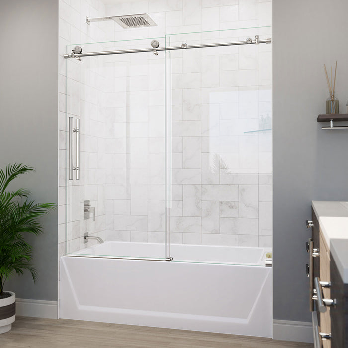 DreamLine TD61600620VDX08 Enigma-X Clear Sliding Tub Door in Polished Stainless Steel