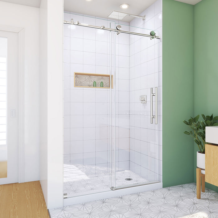 DreamLine SD61480760VDX08 Enigma-X Clear Sliding Shower Door in Polished Stainless Steel