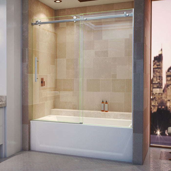 DreamLine SHDR-64606210-07 Enigma Air 56-60"W x 62"H Frameless Sliding Tub Door in Brushed Stainless Steel