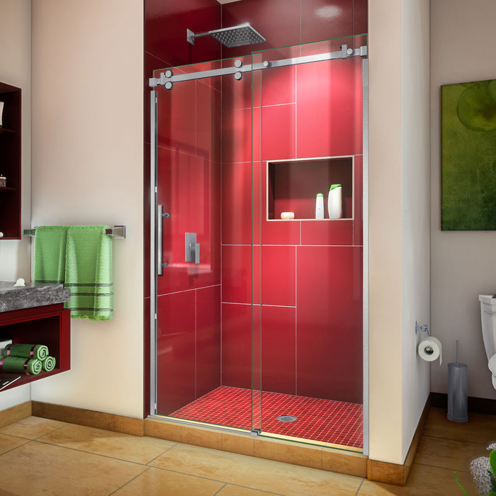 DreamLine SHDR-6548760-07 Enigma Sky 44-48"W x 76"H Frameless Sliding Shower Door in Brushed Stainless Steel