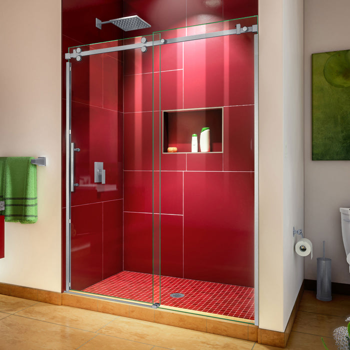 DreamLine SHDR-6560760-07 Enigma Sky 56-60"W x 76"H Frameless Sliding Shower Door in Brushed Stainless Steel