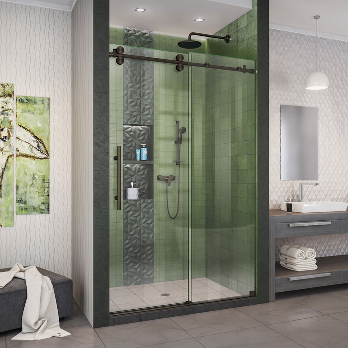 DreamLine SHDR-61487620-06 Enigma-XO 44-48"W x 76"H Fully Frameless Sliding Shower Door in Oil Rubbed Bronze