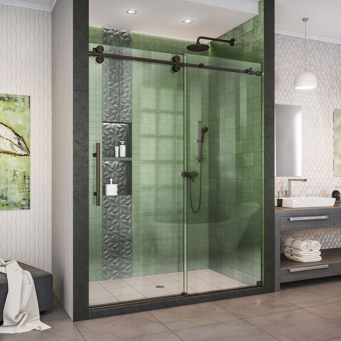 DreamLine SHDR-61547620-06 Enigma-XO 50-54"W x 76"H Fully Frameless Sliding Shower Door in Oil Rubbed Bronze