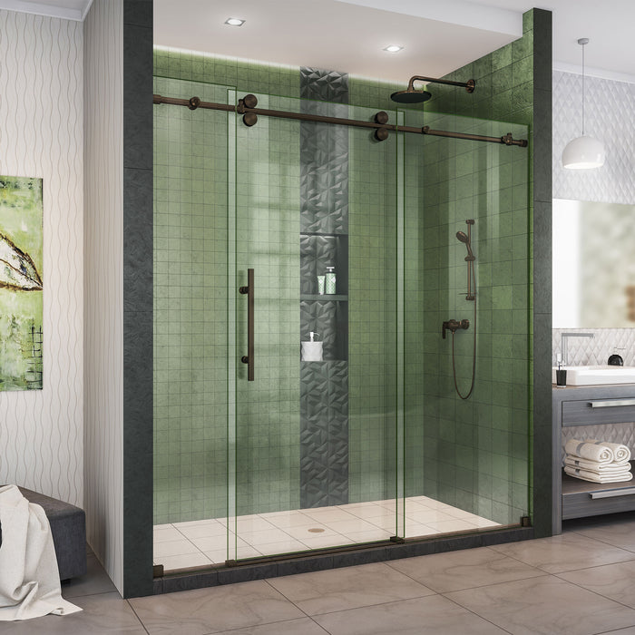 DreamLine SHDR-61727620-06 Enigma-XO 68-72"W x 76"H Fully Frameless Sliding Shower Door in Oil Rubbed Bronze