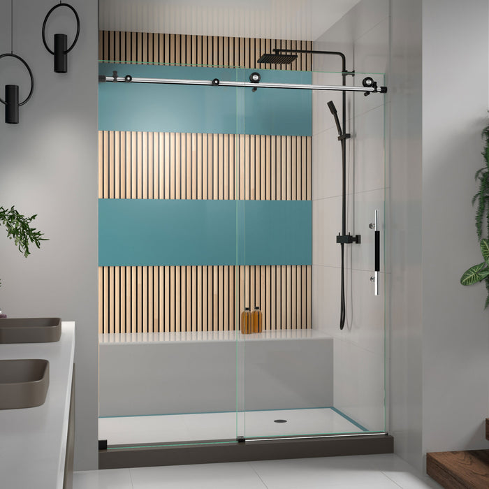 DreamLine SHDR-61607610-18 Enigma-XT 56-60"W x 76"H Fully Frameless Sliding Shower Door in Tuxedo Finish