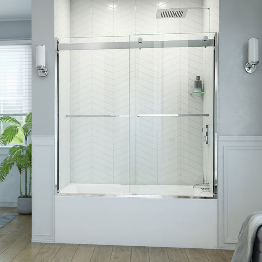 DreamLine TDEH60W600XXX01 Essence-H 56-60" W x 60" Semi-Frameless Bypass Tub Door in Chrome