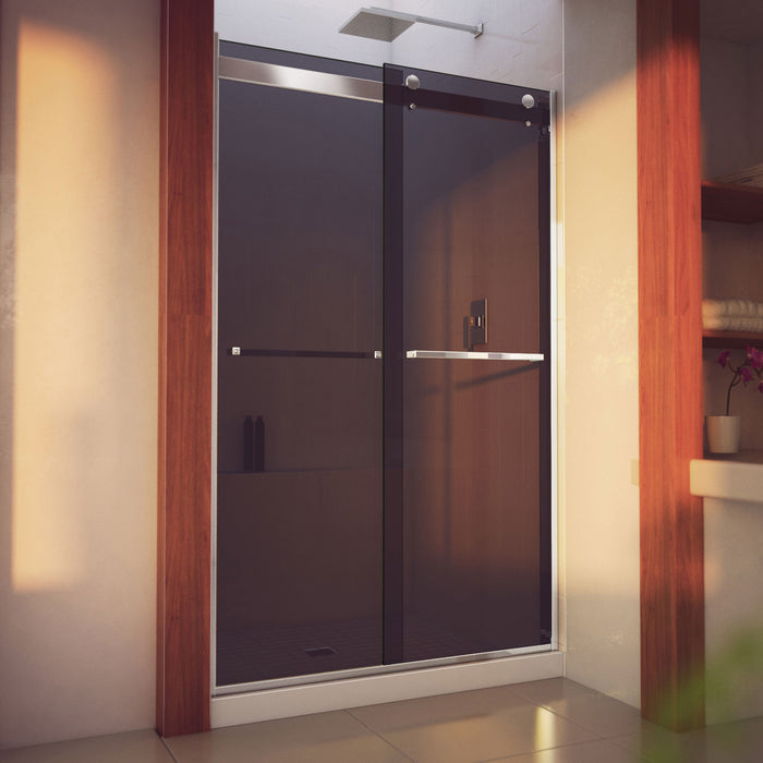 Dreamline SHDR-634876HG01 Essence-H 44-48"W x 76"H Semi-Frameless Bypass Shower Door in Chrome and Gray Glass