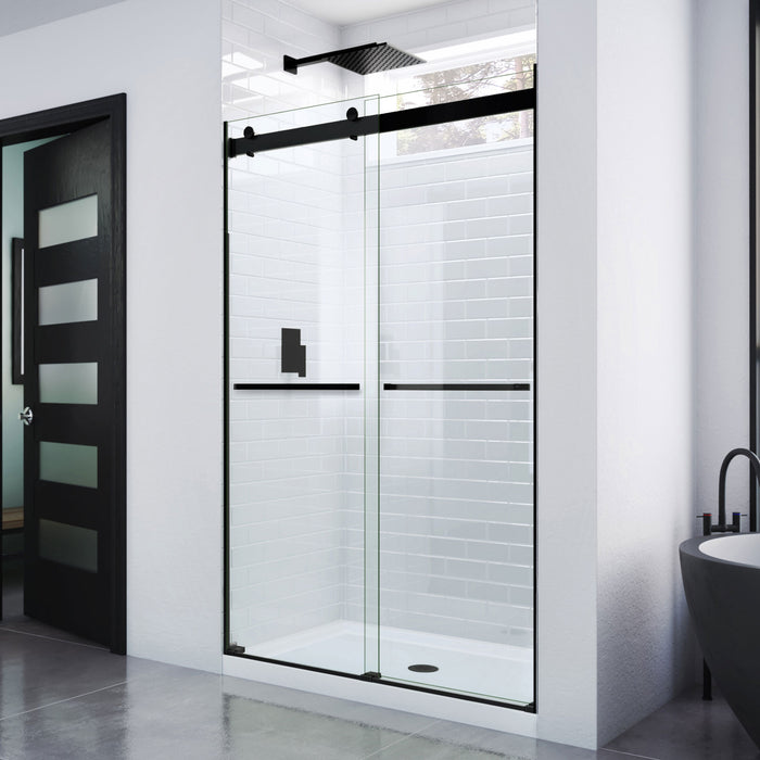 Dreamline SHDR-6348760-09 Essence 44-48"W x 76"H Frameless Bypass Shower Door in Satin Black