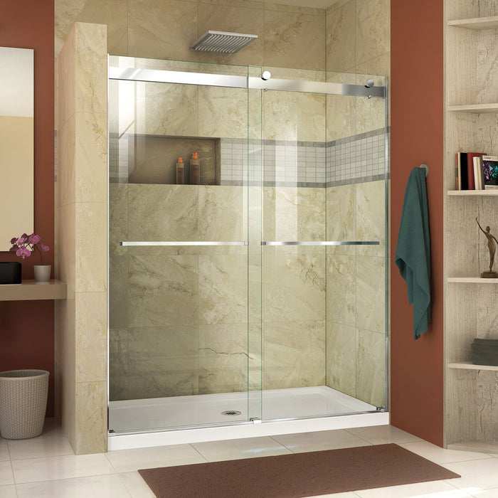 DreamLine SHDR-6360760-01 Essence 56-60"W x 76"H Frameless Bypass Shower Door in Chrome