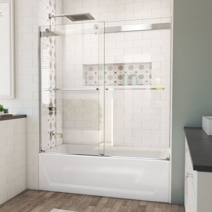 DreamLine TDES60W600XXX01 Essence 56-60" W x 60" Frameless Bypass Tub Door in Chrome