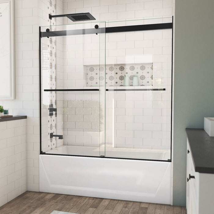 DreamLine TDES60W600XXX09 Essence 56-60" W x 60" Frameless Bypass Tub Door in Satin Black