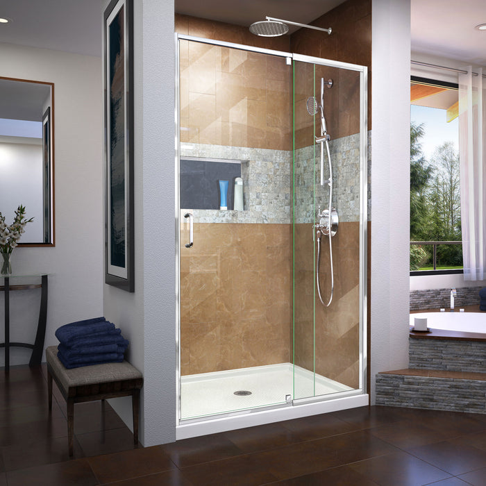 DreamLine SHDR-22427200-01 Flex 38-42"W x 72"H Semi-Frameless Pivot Shower Door in Chrome