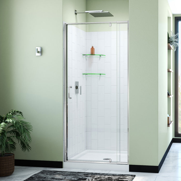 DreamLine D2223636XXC0001 Flex Pivot Shower Door, Base,, White Wall Kit in Chrome