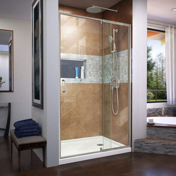 DreamLine SHDR-2242720-04 Flex 38-42"W x 72"H Semi-Frameless Pivot Shower Door in Brushed Nickel
