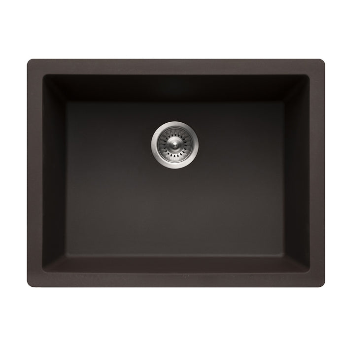Houzer G-300U MOCHA Quartztone 24" Mocha Granite Composite Undermount Single Bowl Kitchen Sink