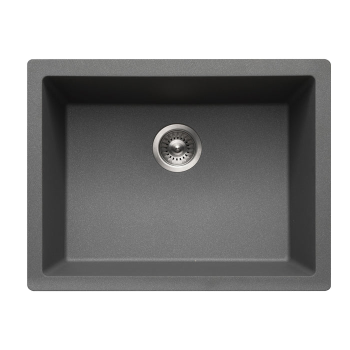 Houzer G-300U SLATE Quartztone 24" Slate Granite Composite Undermount Single Bowl Kitchen Sink