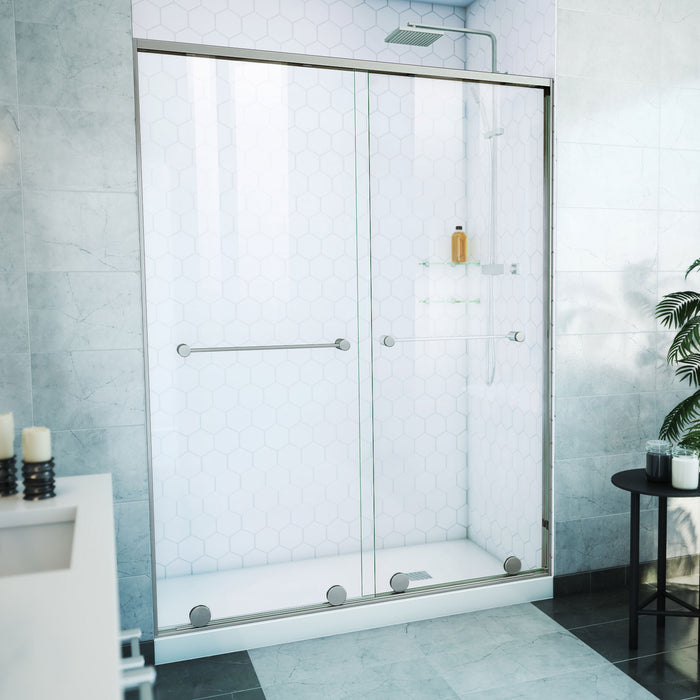 DreamLine SDHA60W760VXX04 Harmony Frameless Bypass Shower Door in Brushed Nickel