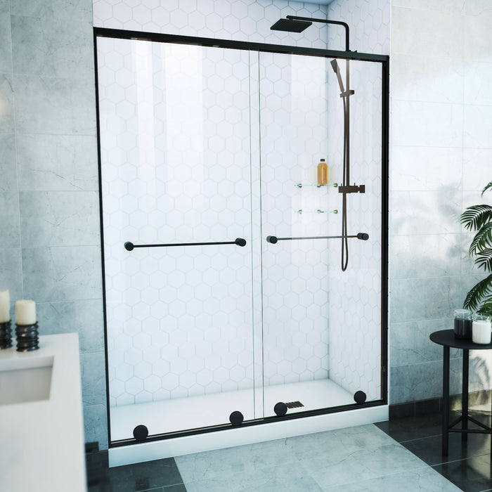 DreamLine SDHA60W760VXX09 Harmony Frameless Bypass Shower Door in Satin Black