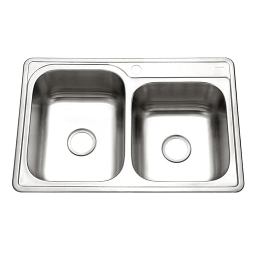Houzer ISL-3322BS1-1 Glowtone 33" Drop-in Topmount 1-Hole 60/40 Double Bowl Kitchen Sink