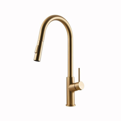 Houzer KEV-151-BB Kevali Series Brushed Brass Single Handle Pull-Down Kitchen Faucet