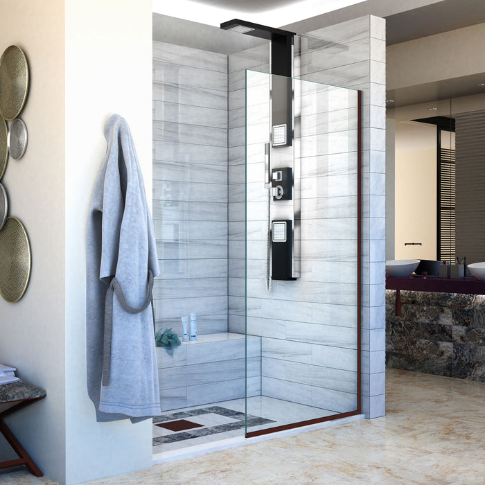 DreamLine SHDR-3230721-06 Linea Single Panel Frameless Shower Screen 30"W x 72"H, Open Entry Design in Oil Rubbed Bronze