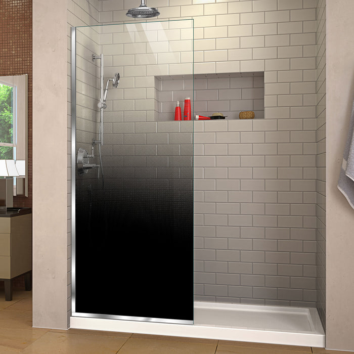 DreamLine D3234720PXB-01 Linea Ombre 34"W x 72"H Single Panel Frameless Shower Screen in Chrome