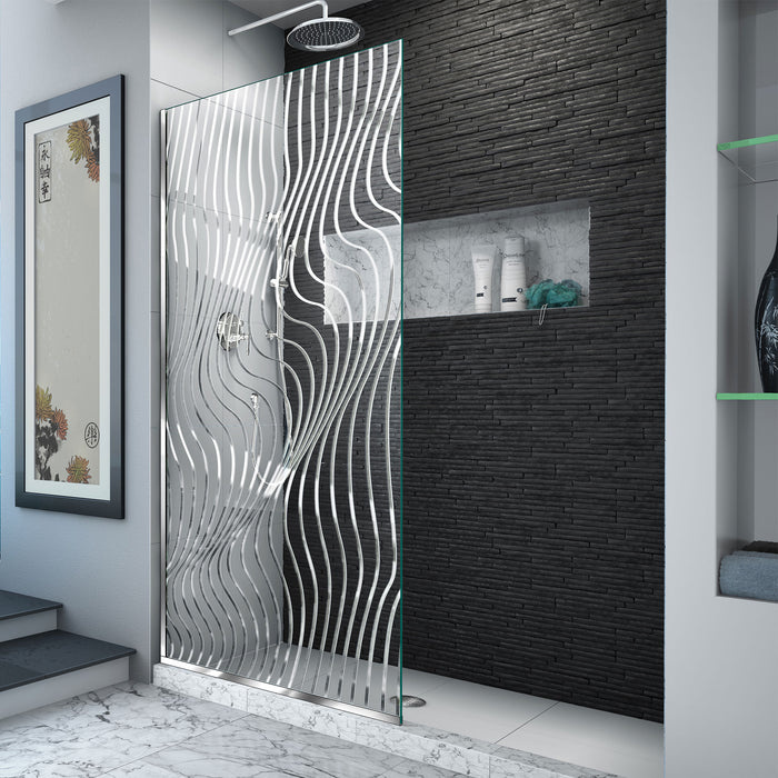 DreamLine D3234721M11-08 Platinum Linea Surf 34"W x 72"H Single Panel Frameless Shower Screen in Polished Stainless Steel