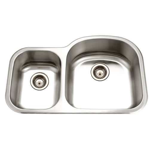 Houzer MC-3210SL-1 Medallion 32" Undermount 70/30 Double Bowl Kitchen Sink