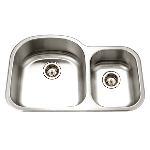 Houzer MC-3210SR-1 Medallion 32" Undermount 70/30 Double Bowl Kitchen Sink