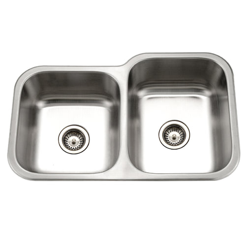 Houzer MEC-3220SL-1 Medallion 32" Undermount 60/40 Double Bowl Kitchen Sink