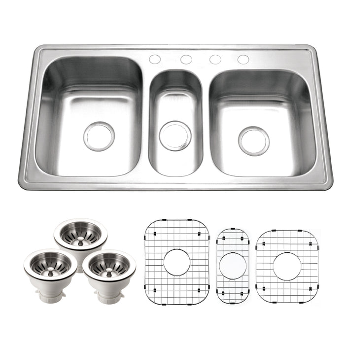 Houzer MGT-4120-C Medallion 40" Undermount Triple Bowl Kitchen Sink