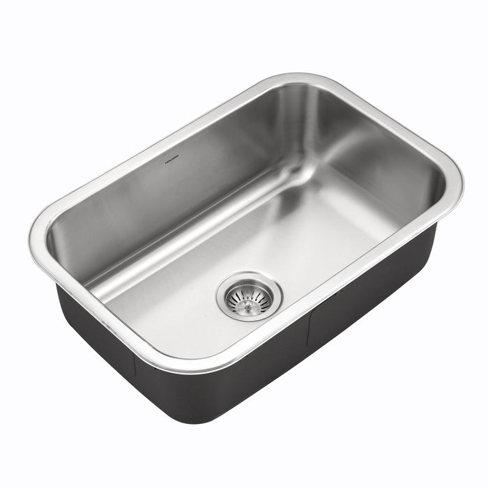 Houzer MS-2700-1 Medallion Designer 27" Undermount Single D Bowl Kitchen Sink with Strainer