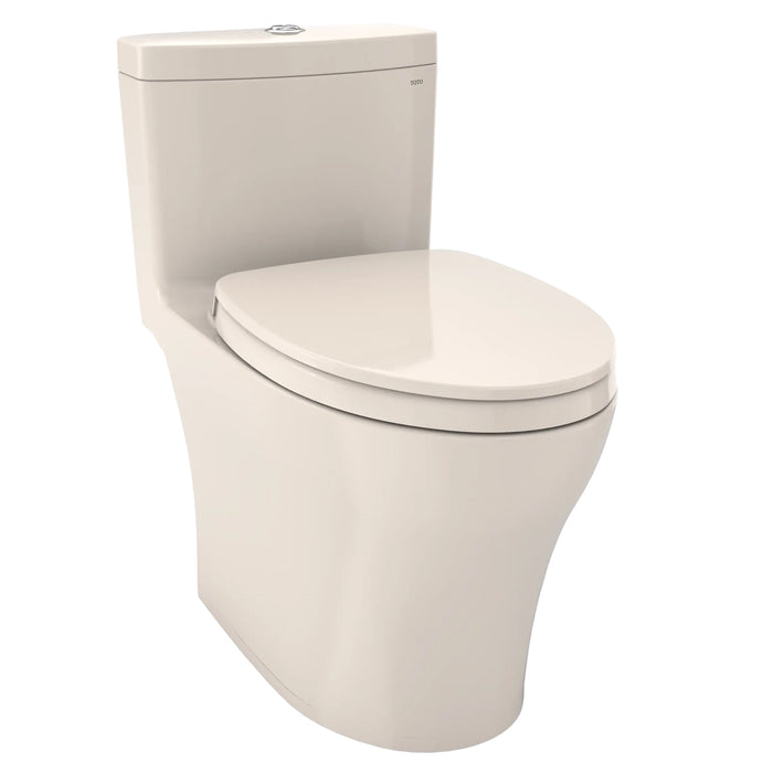 TOTO MS646124CEMFGN#12 Aquia IV Dual Flush One-Piece Universal Height Toilet, Washlet+, with Seat - Sedona Beige