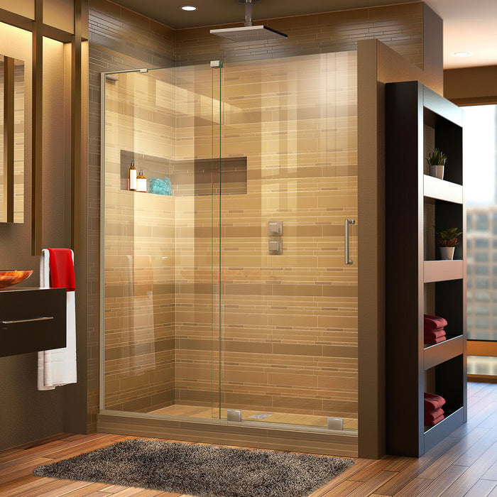 DreamLine SHDR-1948723L-04 Mirage-X 44-48"W x 72"H Frameless Sliding Shower Door in Brushed Nickel; Left Wall Installation