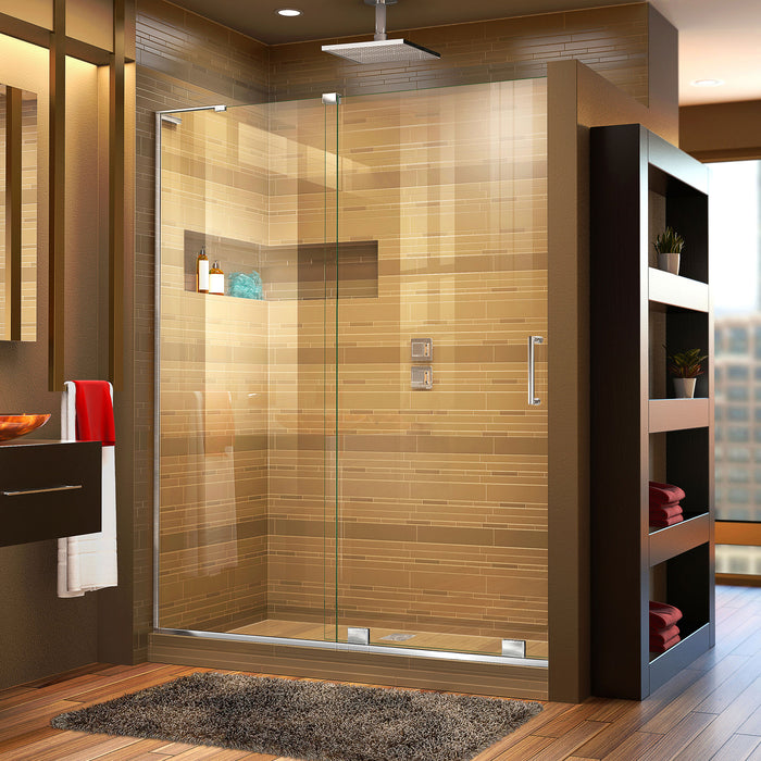 DreamLine SHDR-1960723L-01 Mirage-X 56-60"W x 72"H Frameless Sliding Shower Door in Chrome; Left Wall Installation