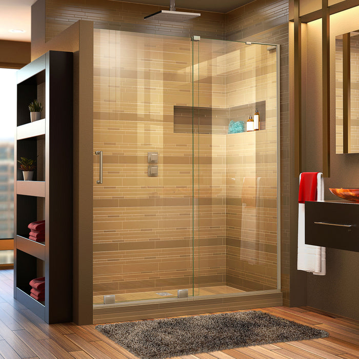 DreamLine SHDR-1948723R-04 Mirage-X 44-48"W x 72"H Frameless Sliding Shower Door in Brushed Nickel; Right Wall Installation