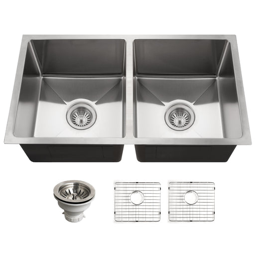 Houzer NOD-4200-1 Nouvelle 31" Undermount 50/50 Double Bowl Kitchen Sink