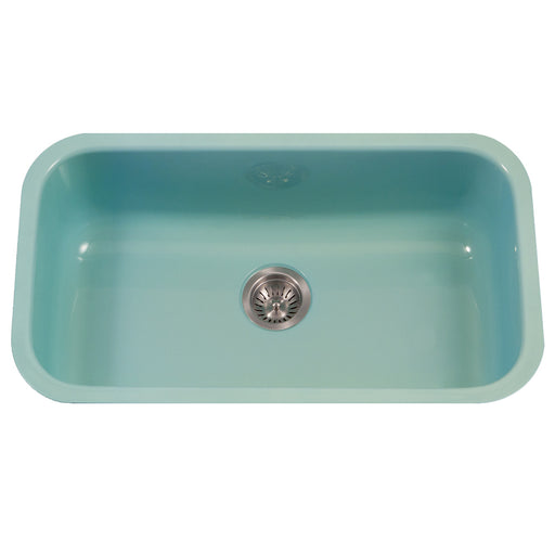 Houzer PCG-3600 MT Porcela 31" Mint Porcelain Enamel Steel Undermount Single Bowl Kitchen Sink
