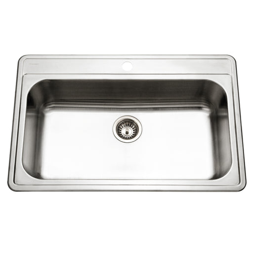 Houzer PGS-3122-1-1 Premier 33" Stainless Steel Drop-in 1-Hole Single Bowl Kitchen Sink