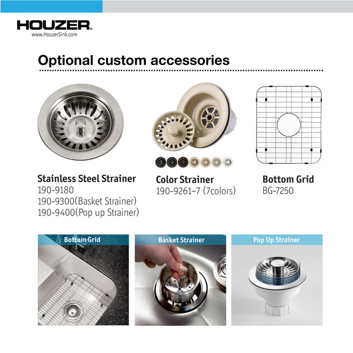 Houzer PTD-4400 BQ Platus 33" Biscuit Fireclay Apron Front Farmhouse 50/50 Double Bowl Kitchen Sink