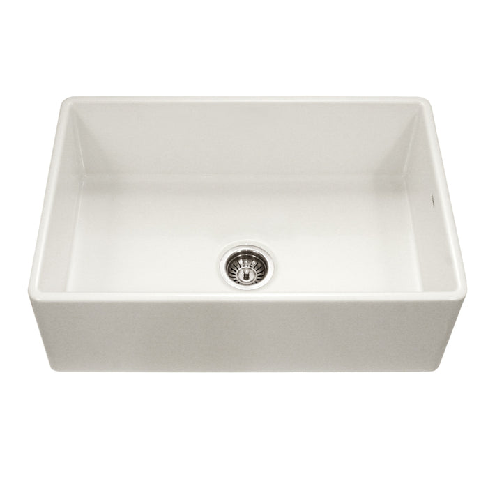 Houzer PTG-4300 BQ Platus 33" Biscuit Fireclay Apron Front Farmhouse Single Bowl Kitchen Sink