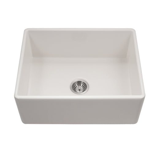 Houzer PTS-2600 BQ Platus 26" Biscuit Fireclay Apron Front Farmhouse Single Bowl Kitchen Sink