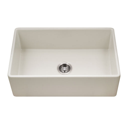 Houzer PTS-4118 BQ Platus 30" Biscuit Fireclay Apron Front Farmhouse Single Bowl Kitchen Sink