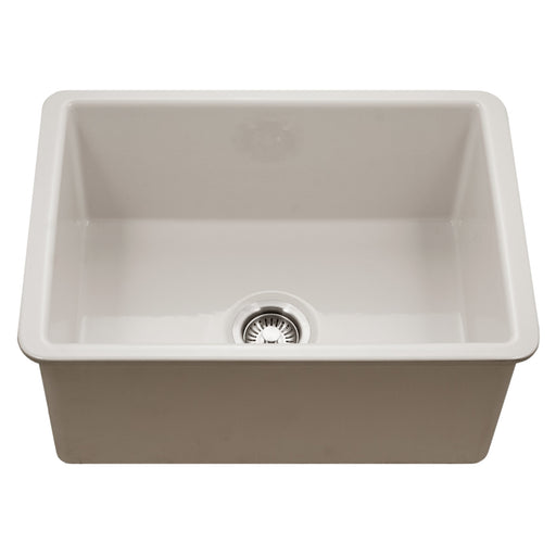 Houzer PTU-2800 BQ Platus 26" Biscuit Fireclay Undermount Single Bowl Kitchen Sink